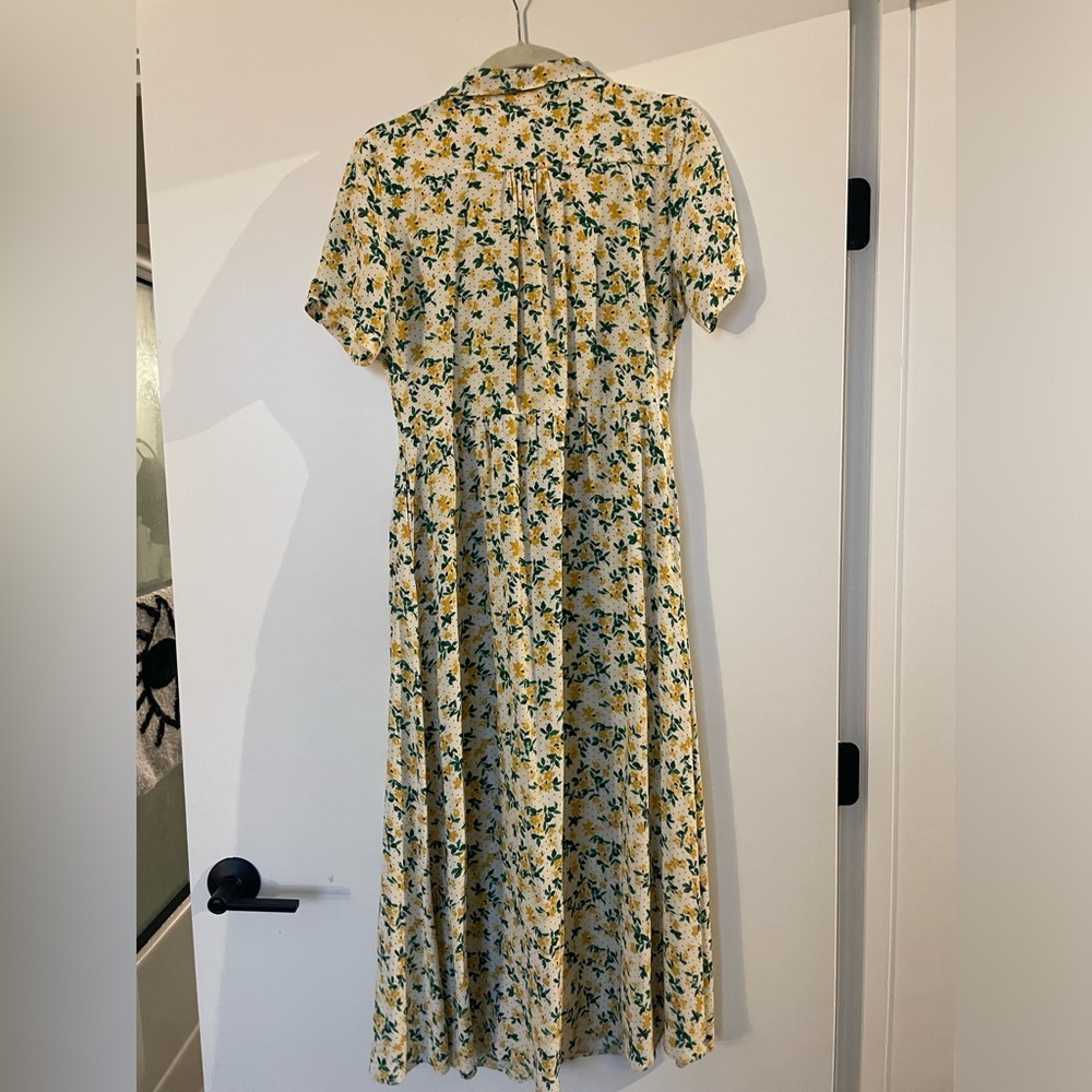 Mila Midi Shirt Dress in Ivory Yellow - Picture 4 of 13
